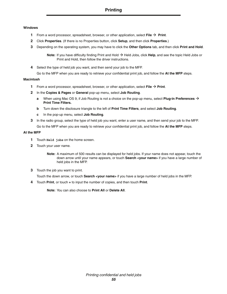 Printing | Lexmark C77x User Manual | Page 55 / 114