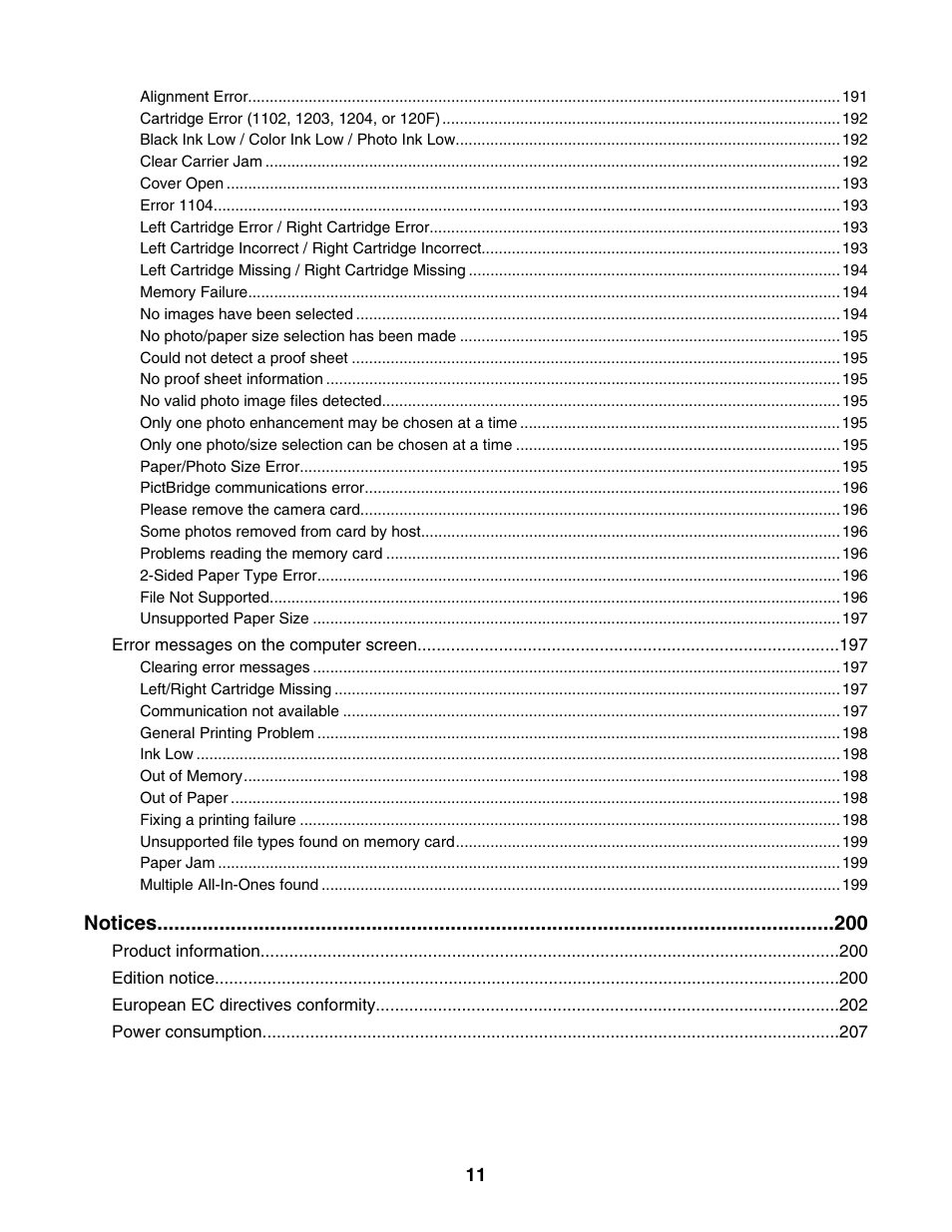 Notices | Lexmark 6500 Series User Manual | Page 11 / 223