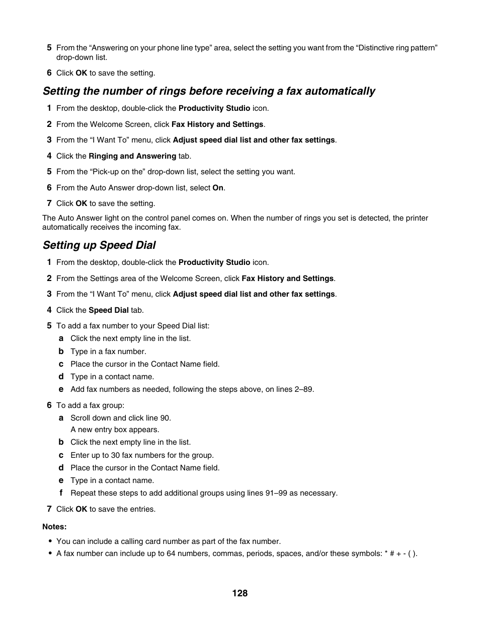 Setting up speed dial | Lexmark 6500 Series User Manual | Page 128 / 223