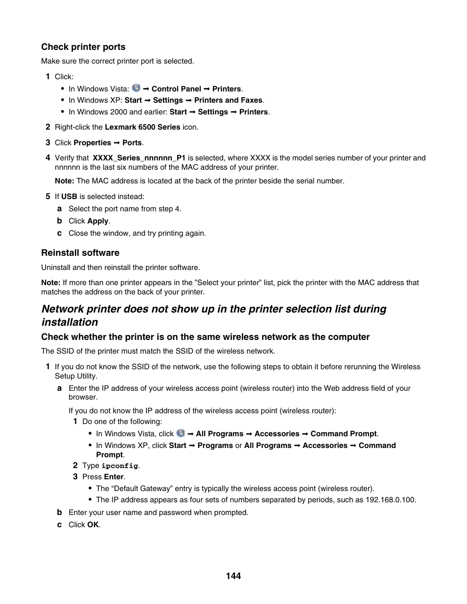 Lexmark 6500 Series User Manual | Page 144 / 223