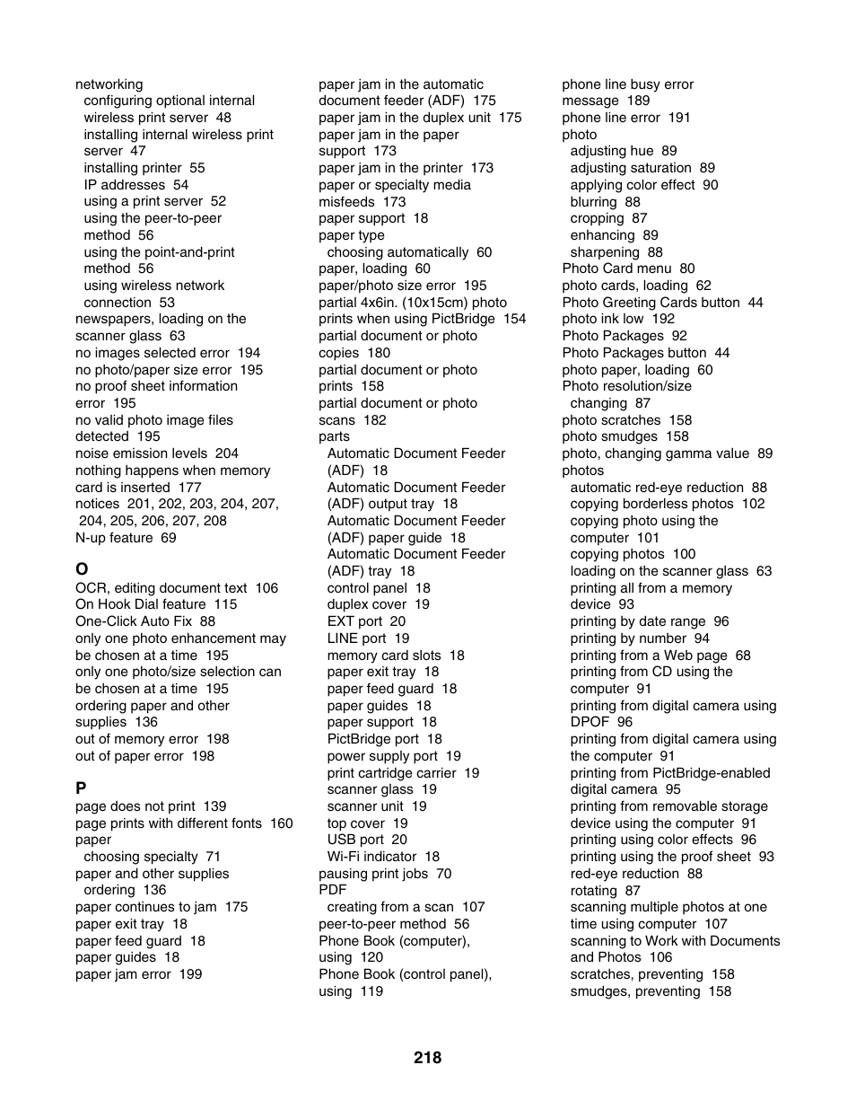 Lexmark 6500 Series User Manual | Page 218 / 223