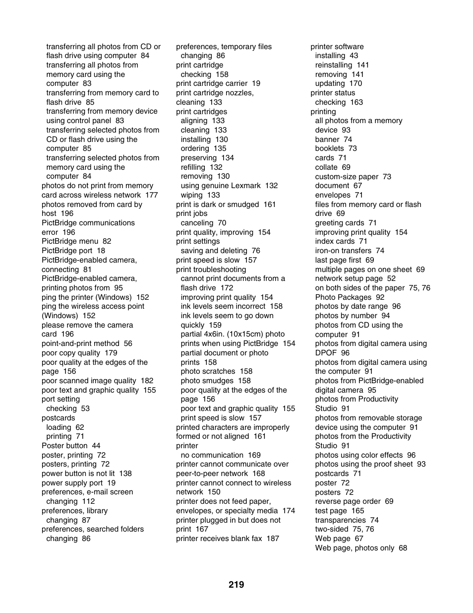 Lexmark 6500 Series User Manual | Page 219 / 223