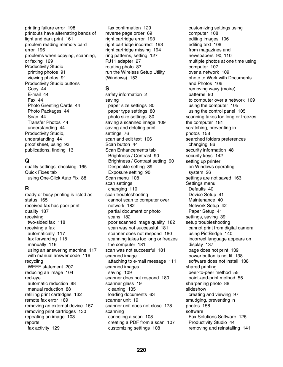 Lexmark 6500 Series User Manual | Page 220 / 223