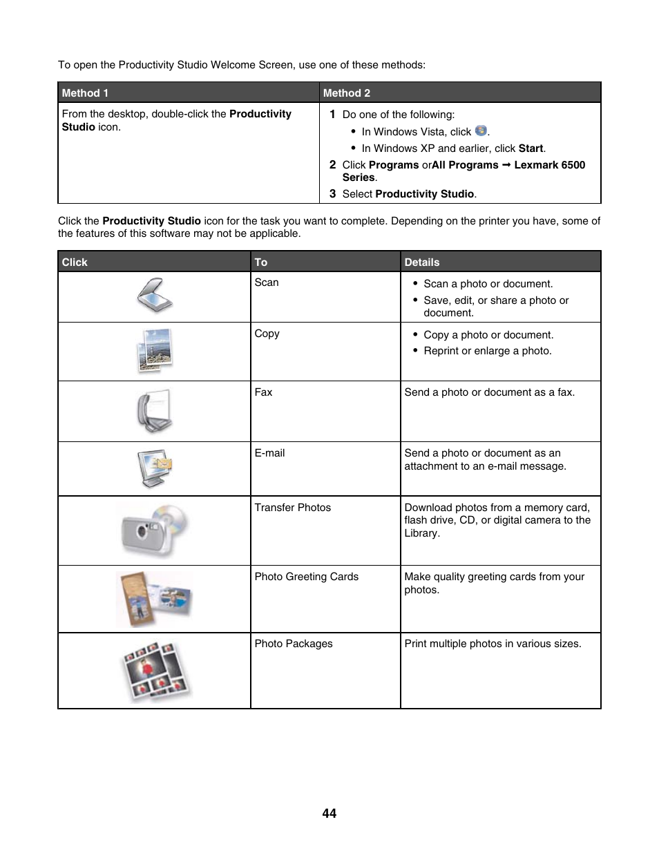 Lexmark 6500 Series User Manual | Page 44 / 223