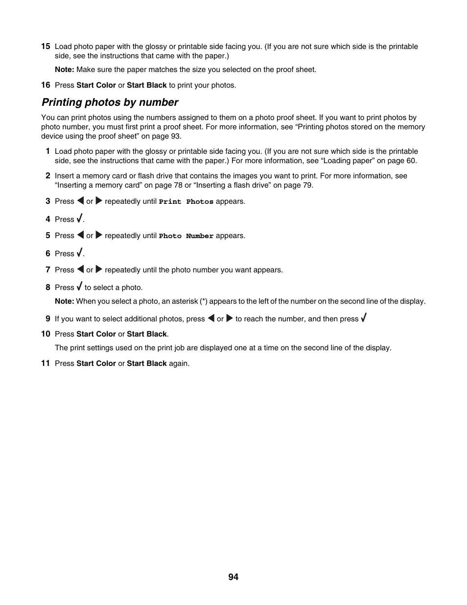 Printing photos by number | Lexmark 6500 Series User Manual | Page 94 / 223