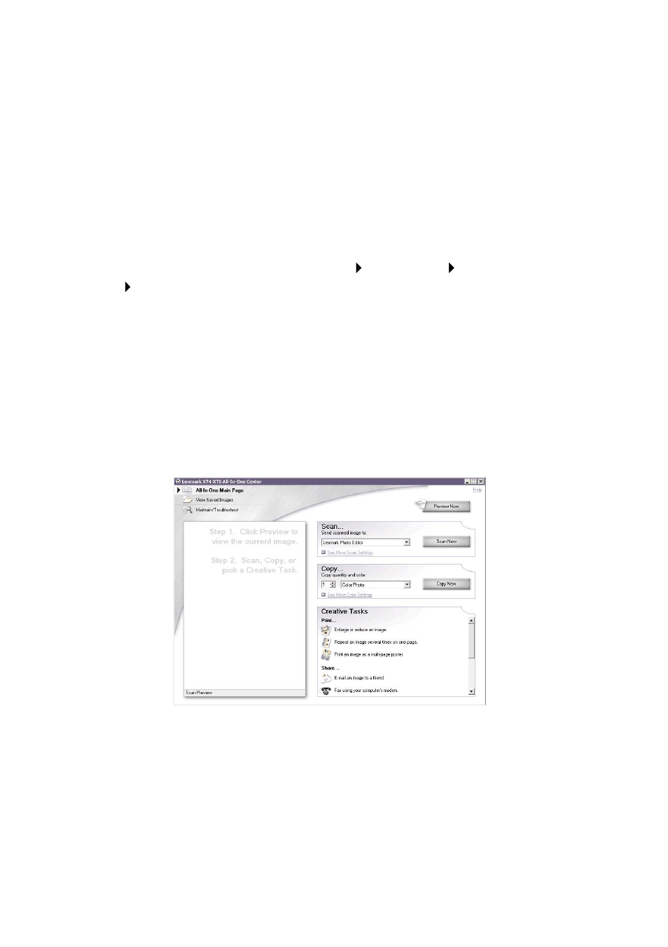 Using the lexmark all-in-one center | Lexmark X75 User Manual | Page 10 / 35