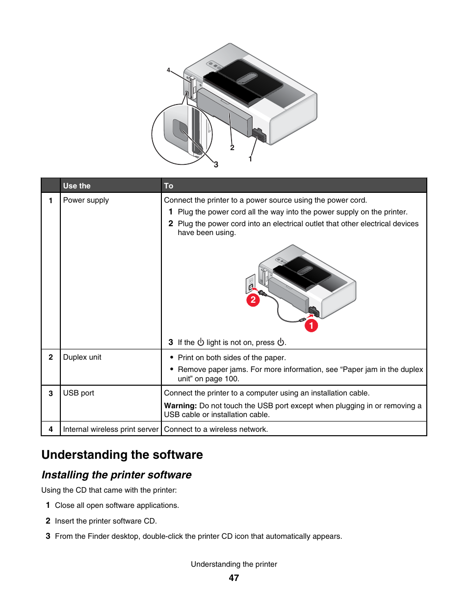 Understanding the software, Installing the printer software | Lexmark 1500 User Manual | Page 47 / 124