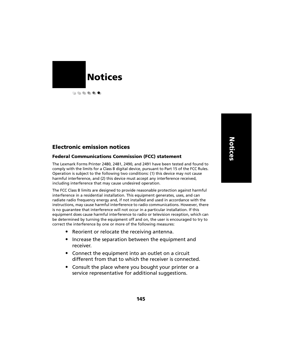 Notices, Appendix: notices | Lexmark 2480 User Manual | Page 149 / 168