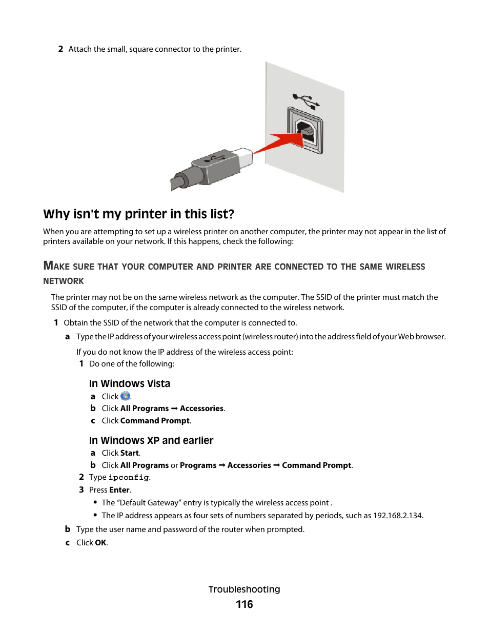 Why isn't my printer in this list | Lexmark 4900 Series User Manual | Page 116 / 149