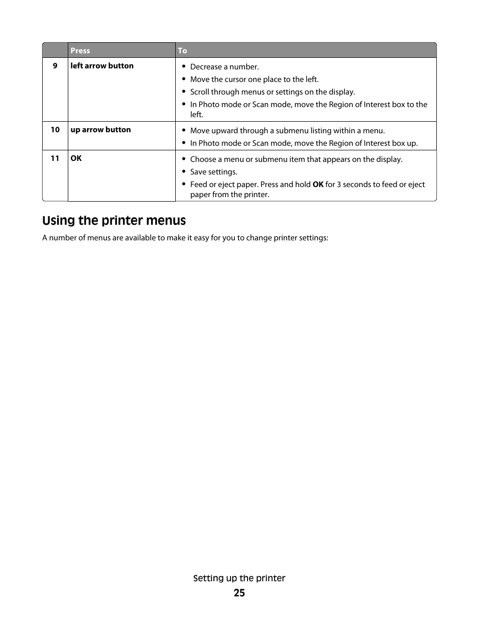 Using the printer menus | Lexmark 4900 Series User Manual | Page 25 / 149