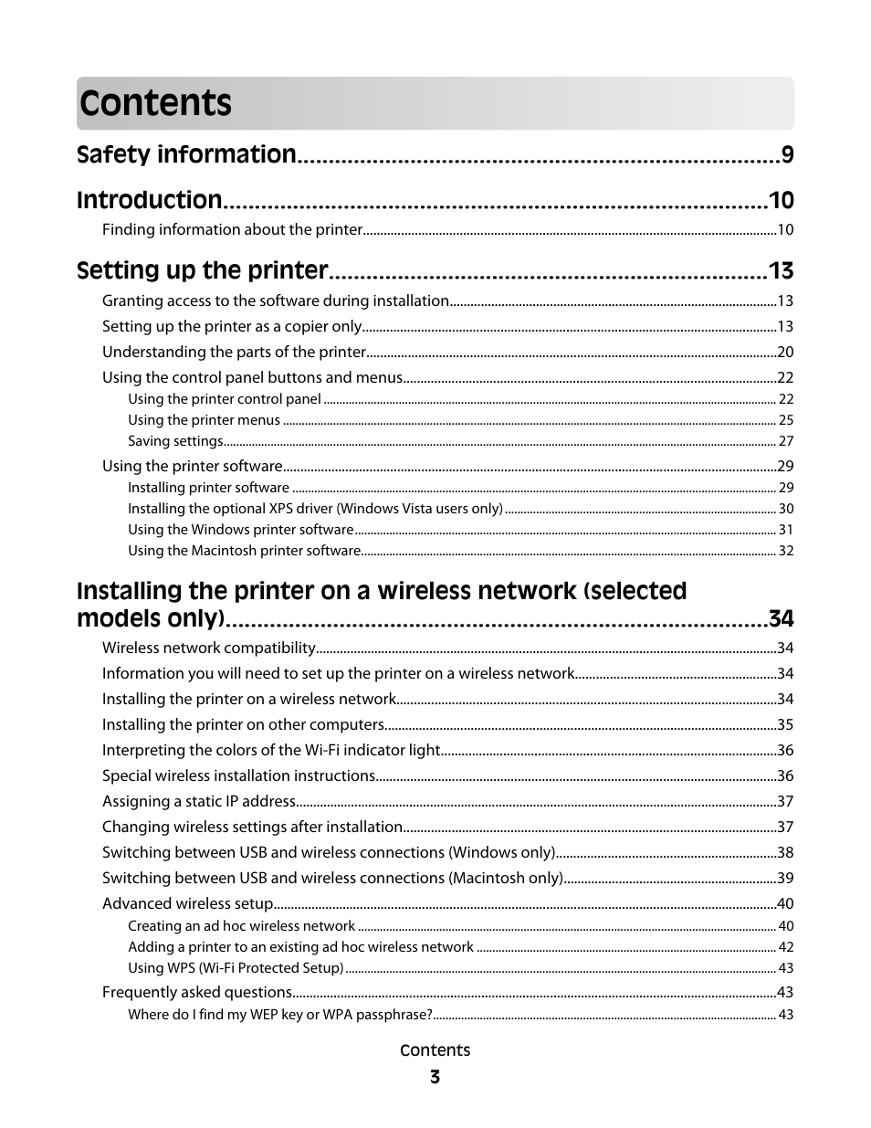 Lexmark 4900 Series User Manual | Page 3 / 149