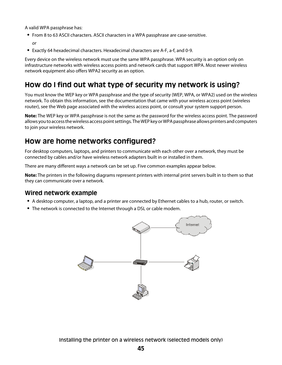 How are home networks configured | Lexmark 4900 Series User Manual | Page 45 / 149