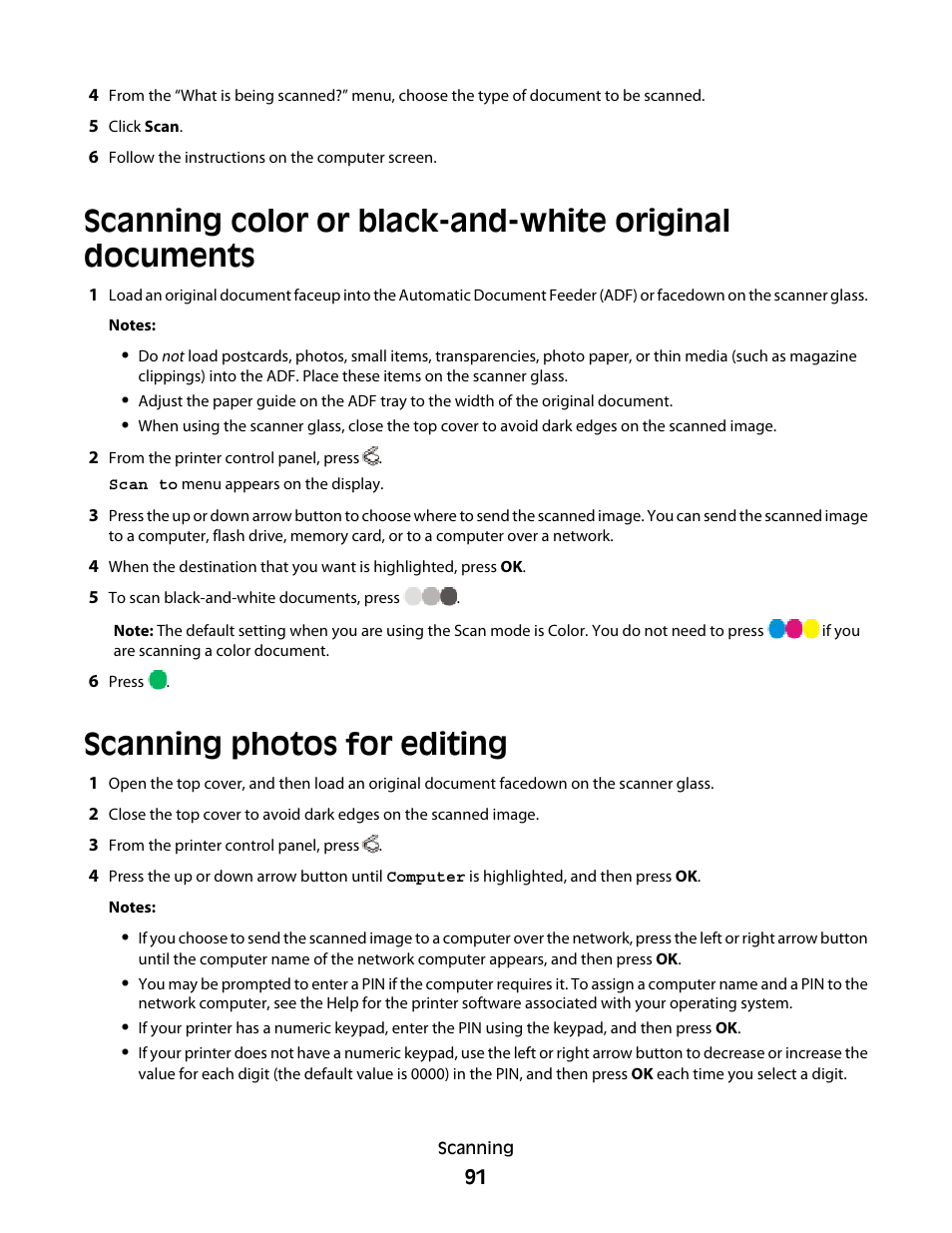 Scanning photos for editing | Lexmark 4900 Series User Manual | Page 91 / 149