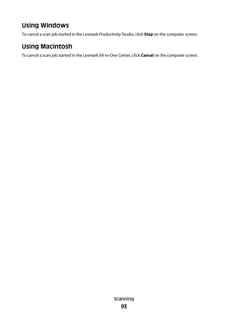 Using windows, Using macintosh | Lexmark 4900 Series User Manual | Page 93 / 149