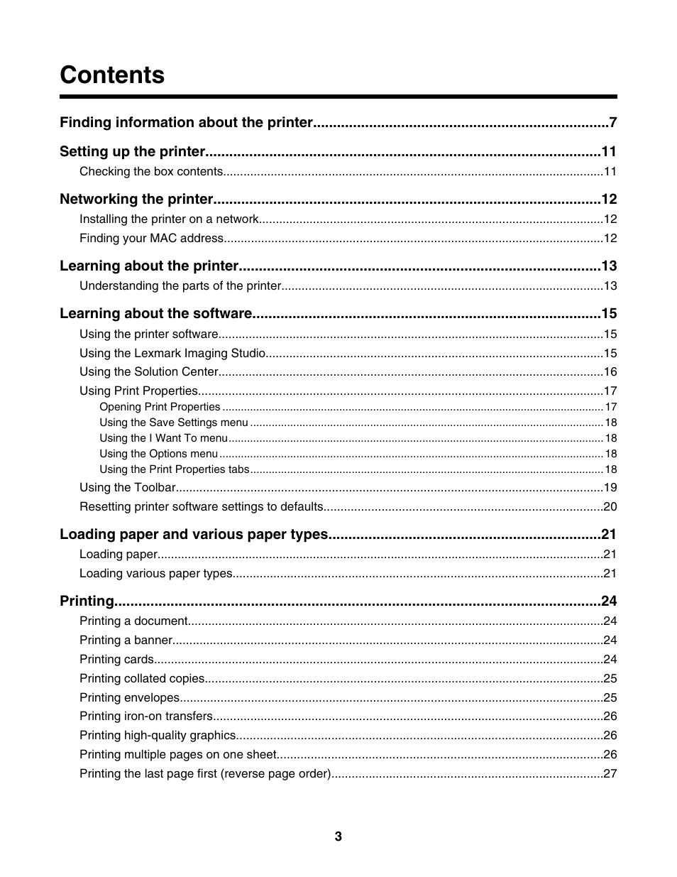 Lexmark 1400 Series User Manual | Page 3 / 53