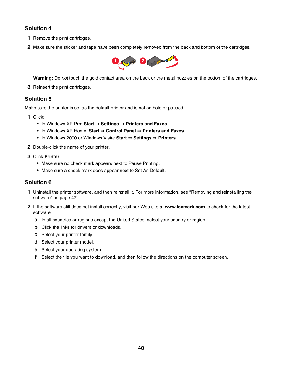 Lexmark 1400 Series User Manual | Page 40 / 53
