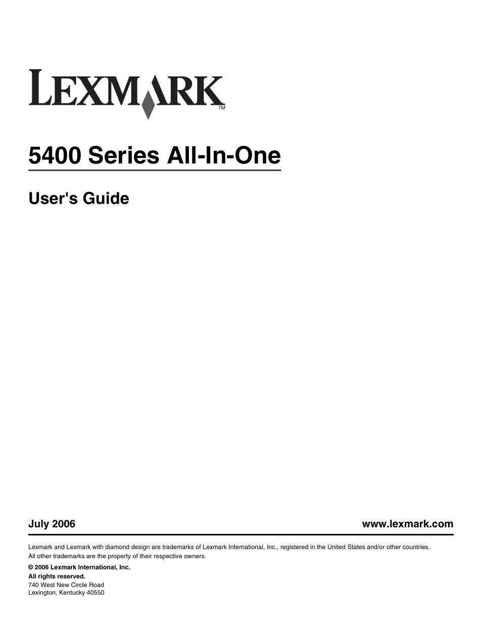 Lexmark 5400 User Manual | 127 pages