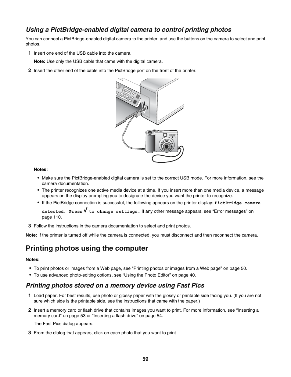 Printing photos using the computer | Lexmark 5400 User Manual | Page 59 / 127