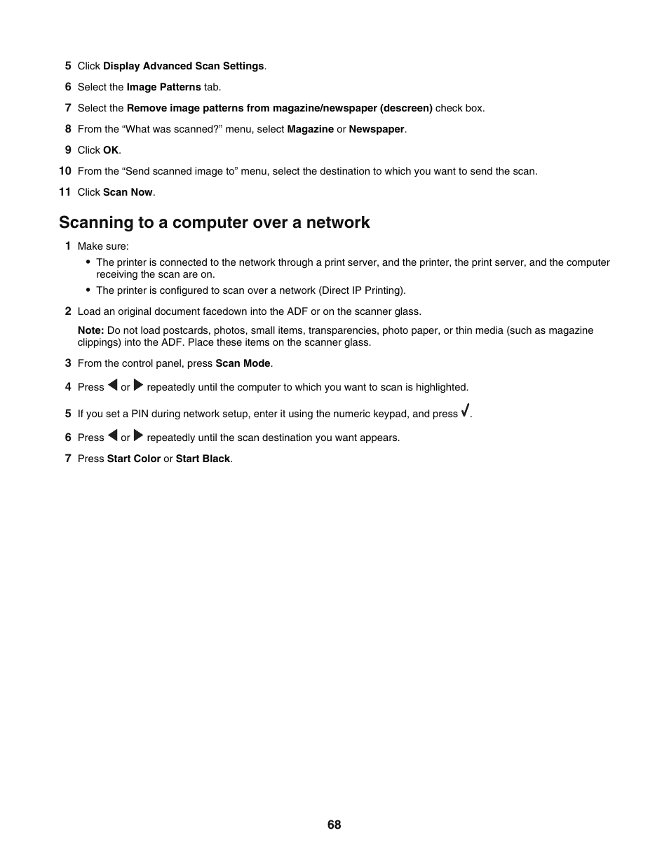 Scanning to a computer over a network | Lexmark 5400 User Manual | Page 68 / 127