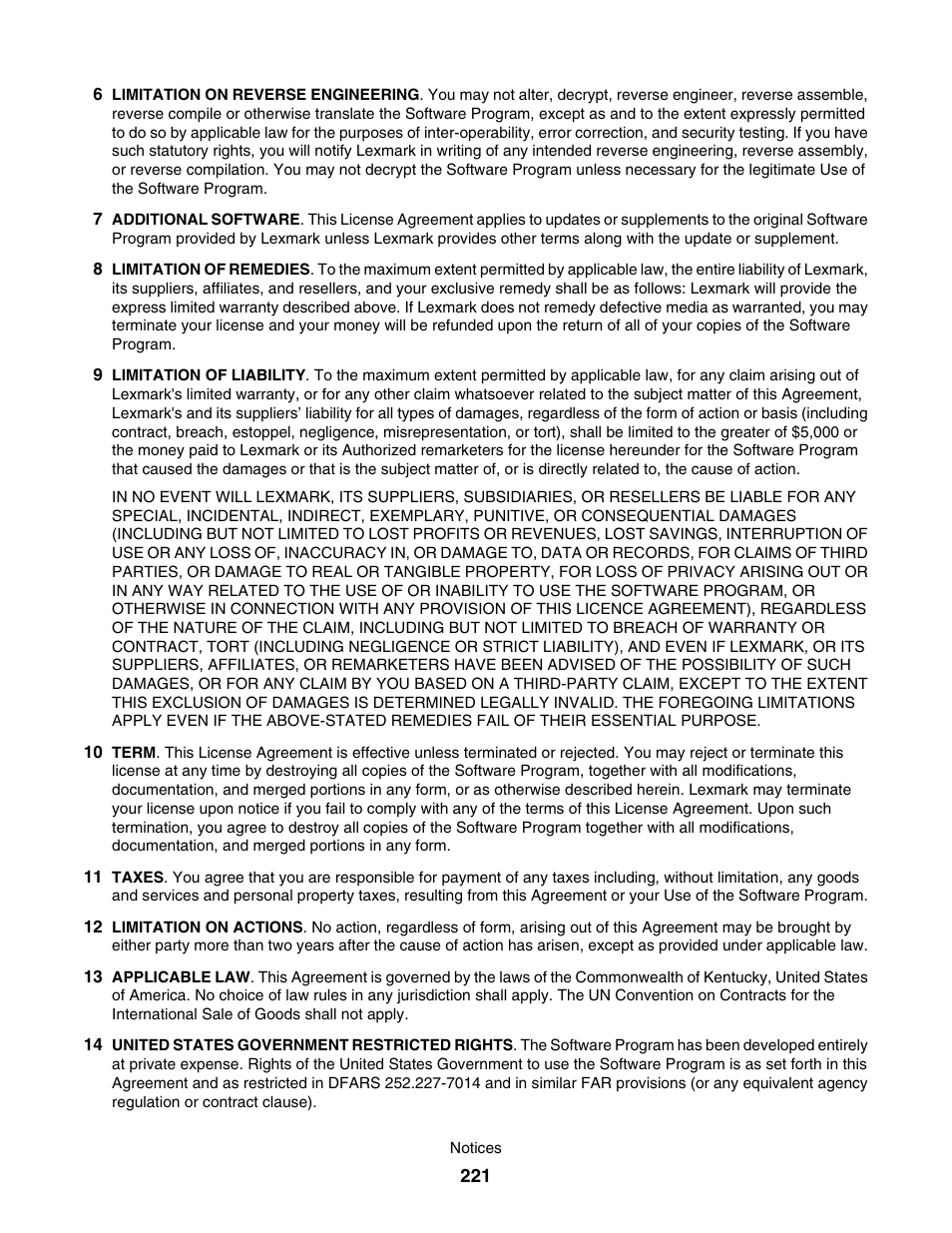 Lexmark 7500 Series User Manual | Page 221 / 227