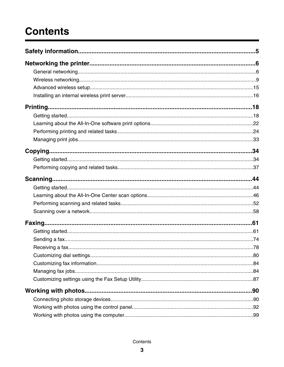 Lexmark 7500 Series User Manual | Page 3 / 227