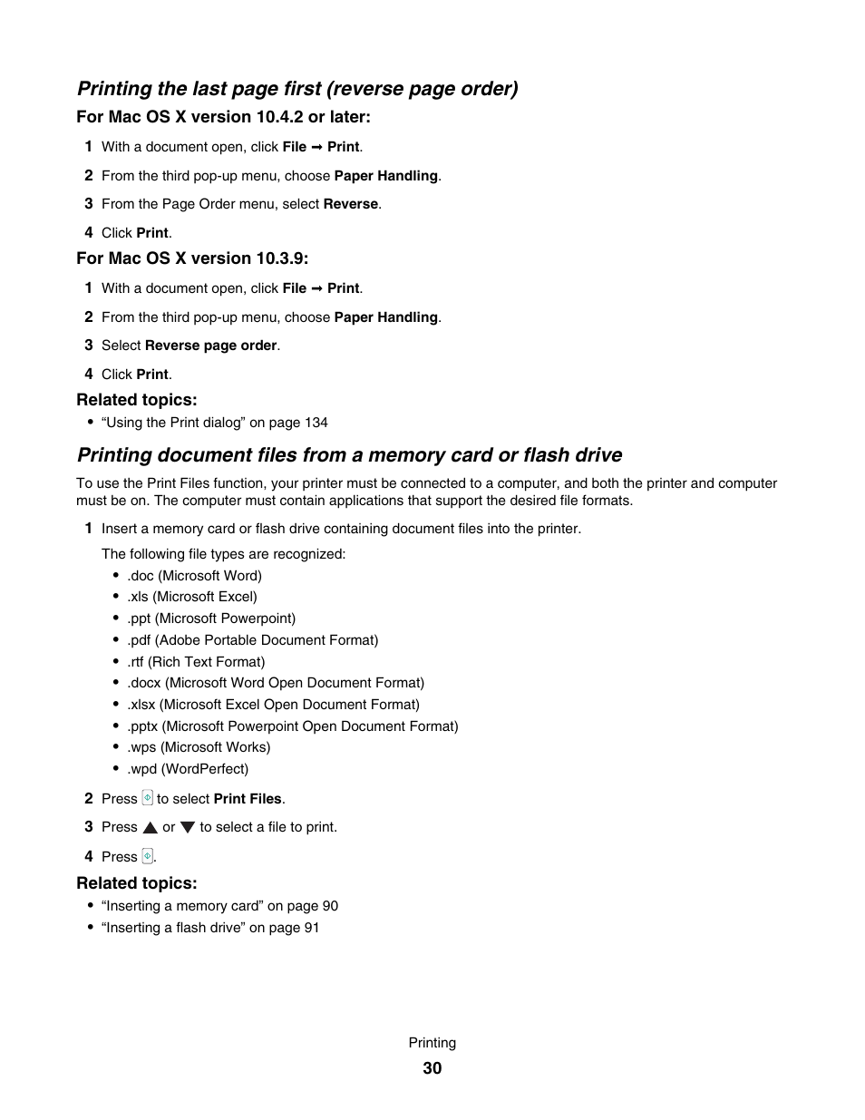 Printing the last page first (reverse page order) | Lexmark 7500 Series User Manual | Page 30 / 227