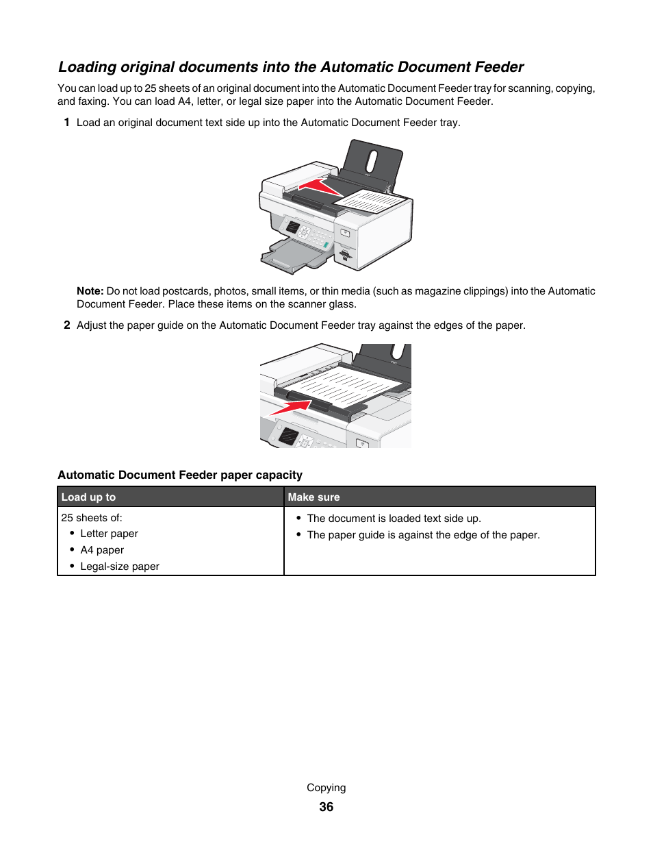 Lexmark 7500 Series User Manual | Page 36 / 227