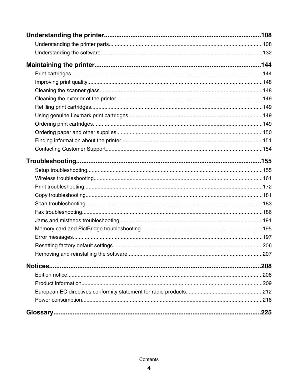 Lexmark 7500 Series User Manual | Page 4 / 227