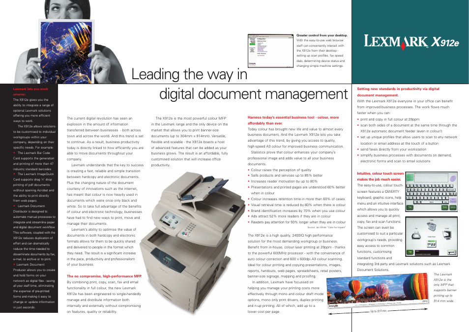 Leading the way in digital document management | Lexmark X912e User Manual | Page 2 / 2