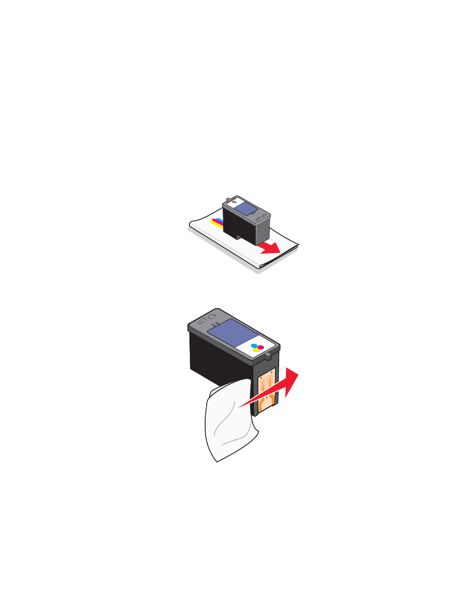 Wiping the print cartridge nozzles and contacts | Lexmark 840 Series User Manual | Page 26 / 44