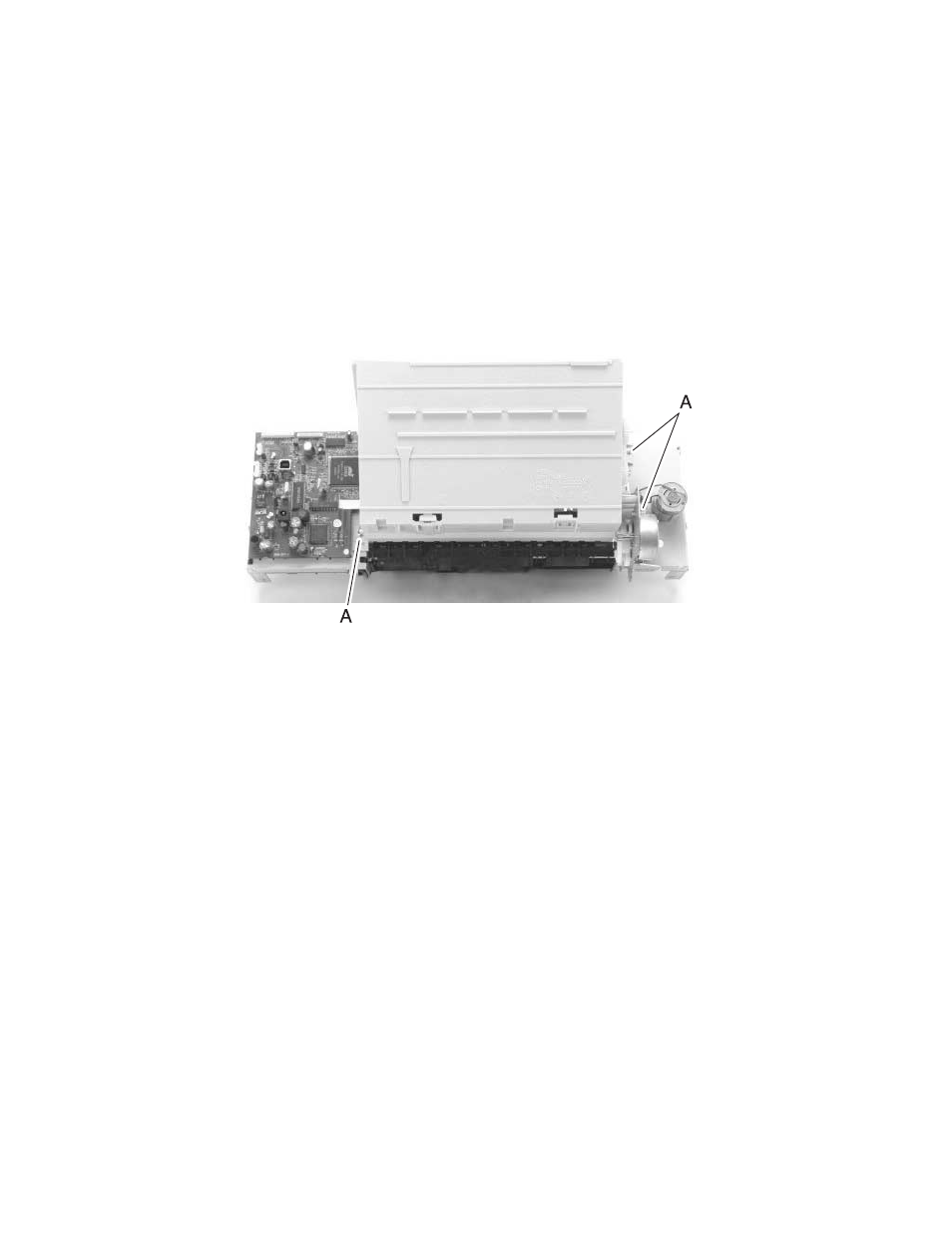 Asf module removal, System board removal, System | System board, System board removal” on | Lexmark X73 4402-001 User Manual | Page 46 / 64