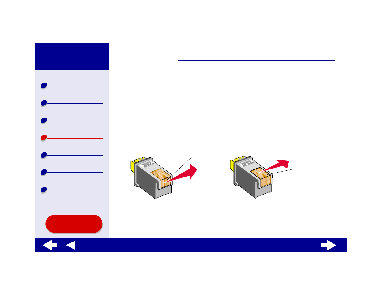 Wiping the print cartridge nozzles and contacts, Wiping the print cartridge nozzles and, Contacts | Lexmark Z45 User Manual | Page 74 / 118