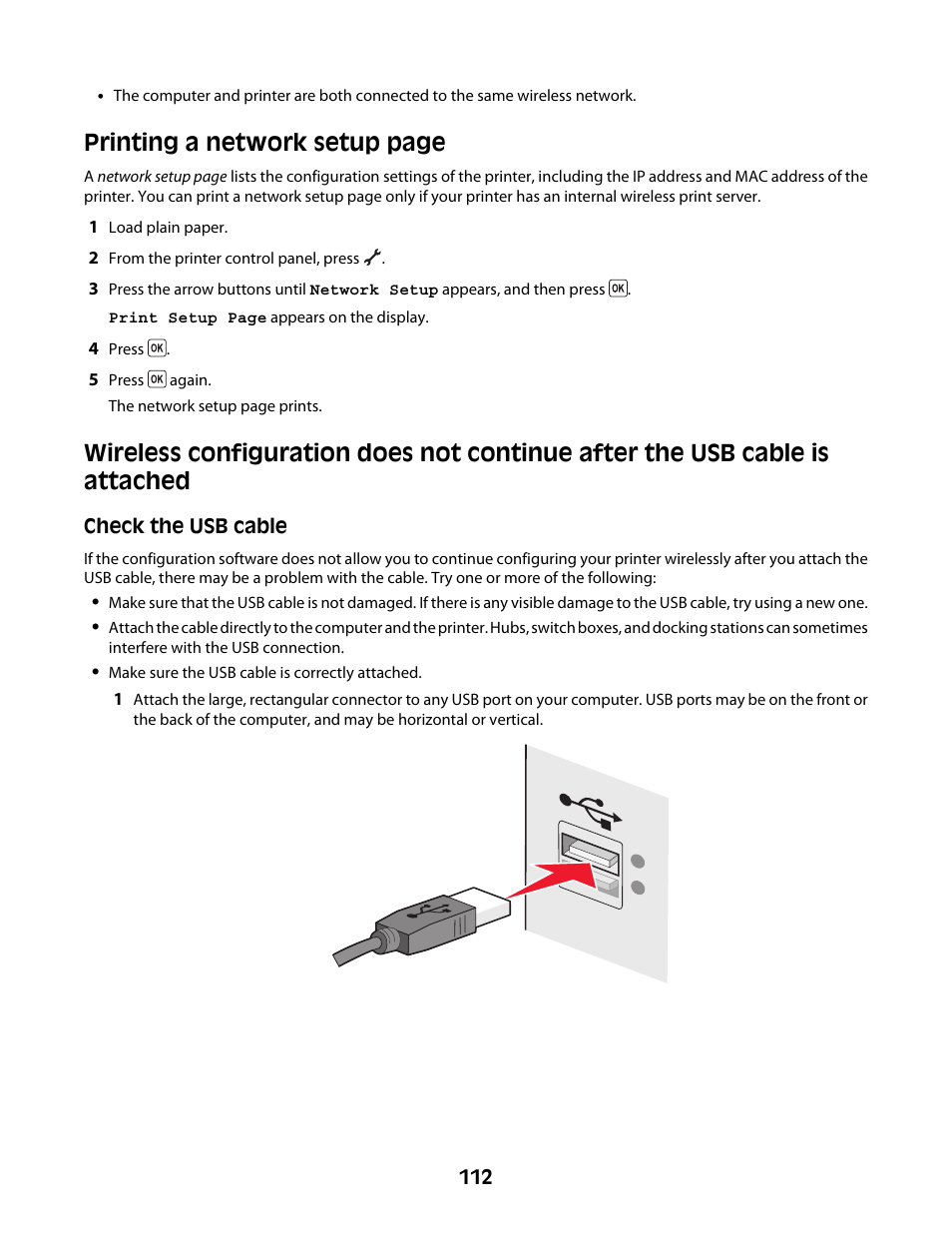 Printing a network setup page | Lexmark 4600 Series User Manual | Page 112 / 144