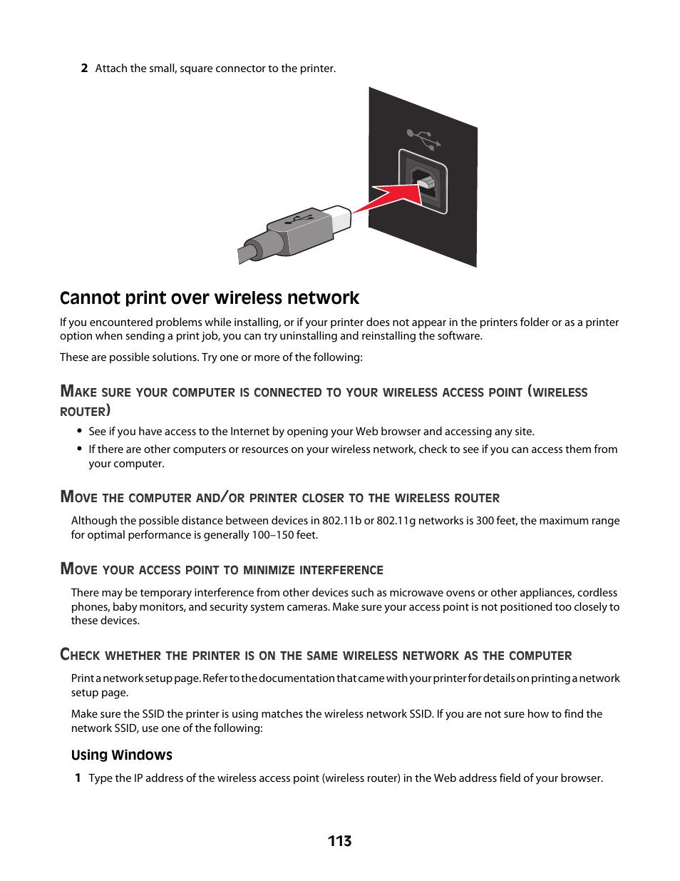 Cannot print over wireless network | Lexmark 4600 Series User Manual | Page 113 / 144