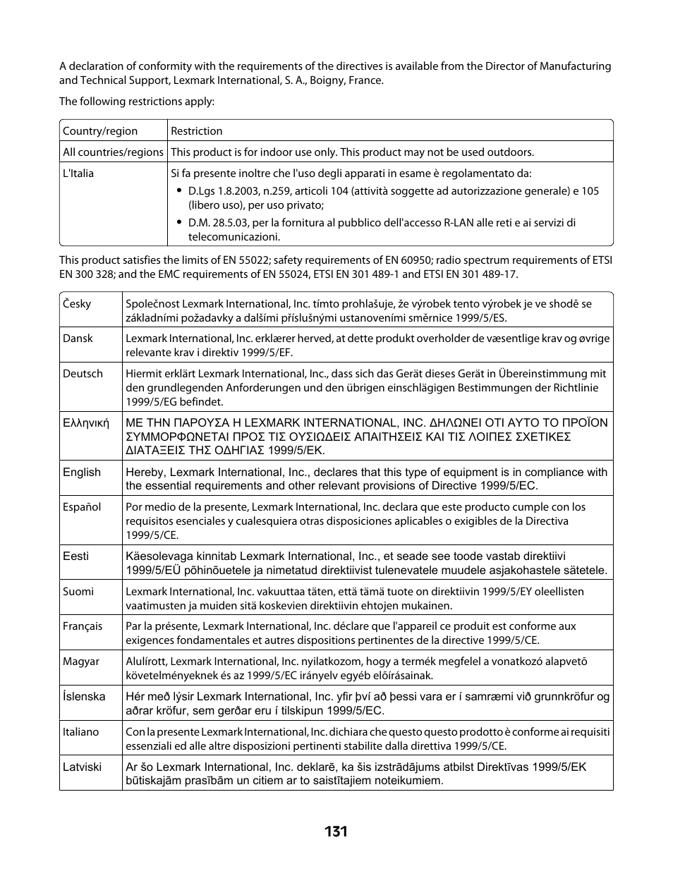 Lexmark 4600 Series User Manual | Page 131 / 144