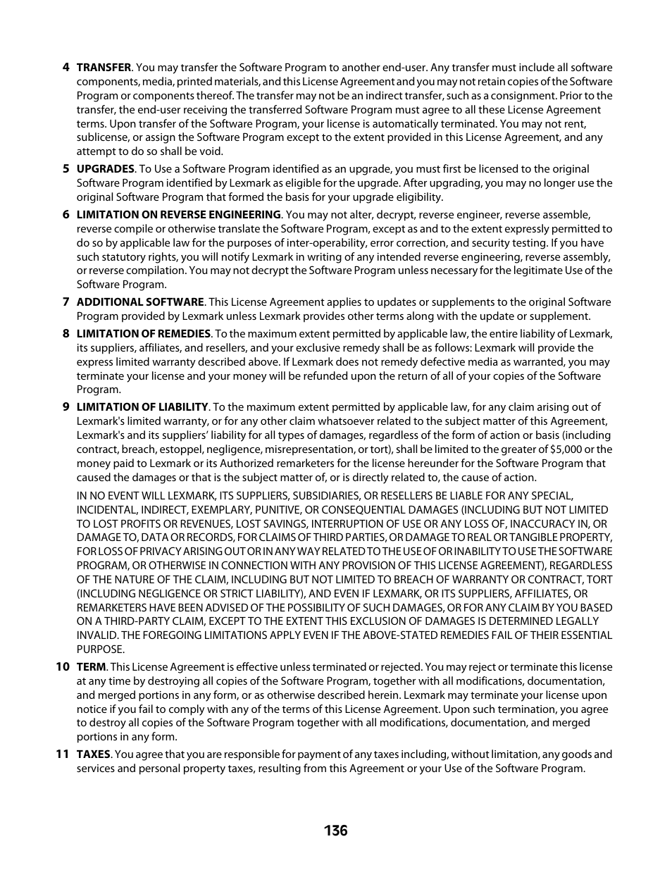 Lexmark 4600 Series User Manual | Page 136 / 144