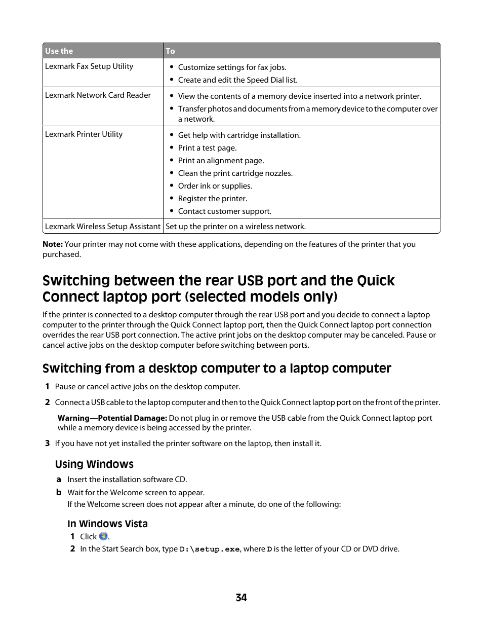 Only) | Lexmark 4600 Series User Manual | Page 34 / 144