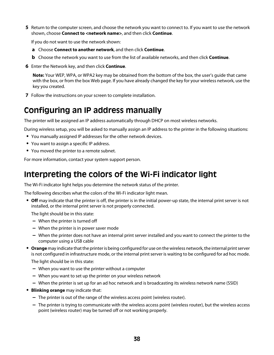 Configuring an ip address manually | Lexmark 4600 Series User Manual | Page 38 / 144