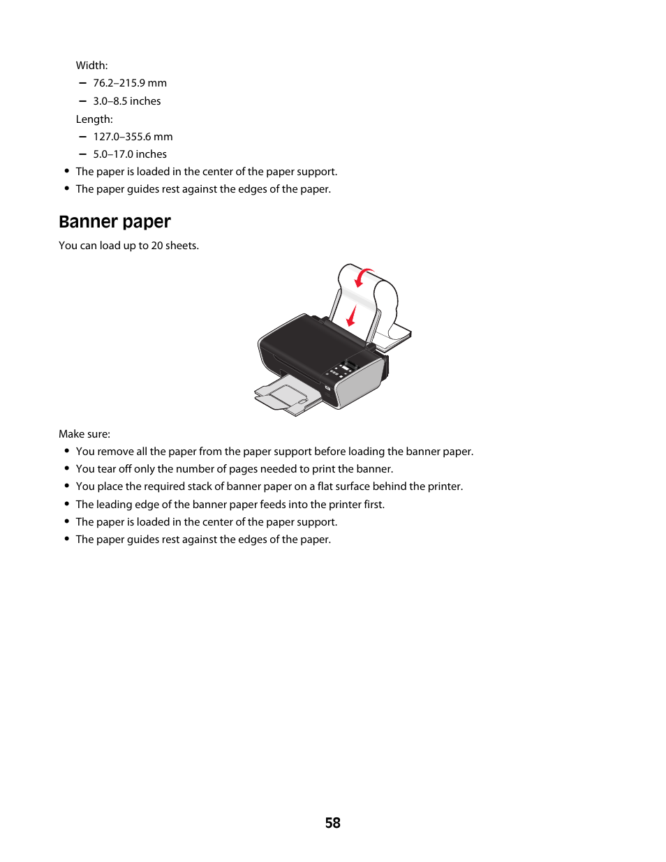 Banner paper | Lexmark 4600 Series User Manual | Page 58 / 144