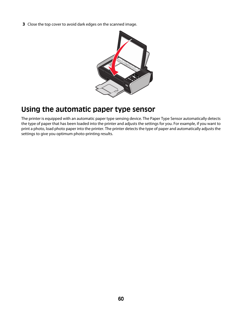 Using the automatic paper type sensor | Lexmark 4600 Series User Manual | Page 60 / 144