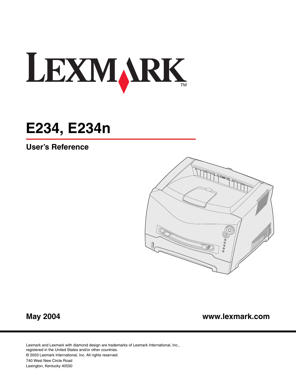 Lexmark E234 User Manual | 123 pages