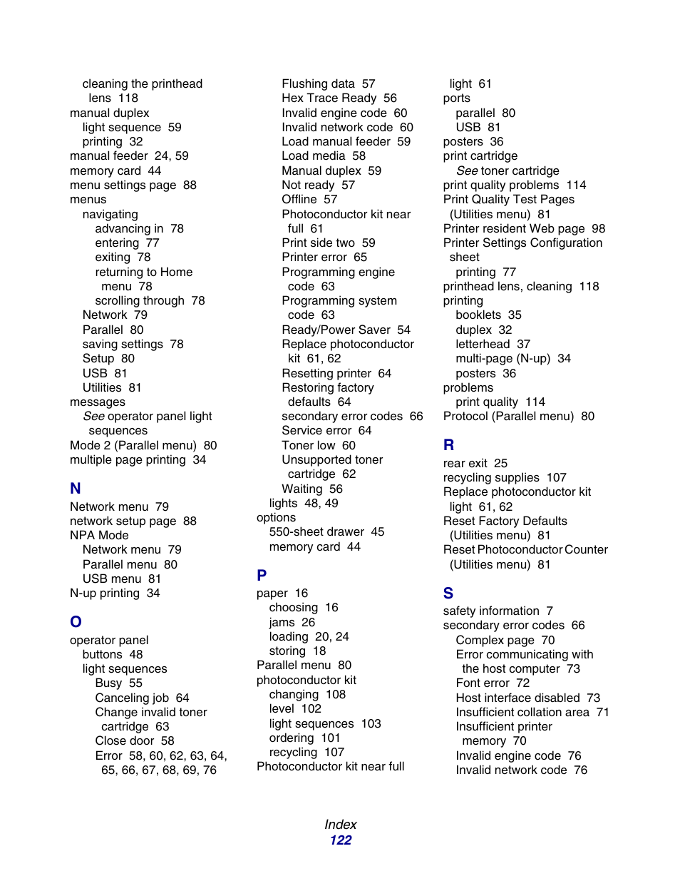 Lexmark E234 User Manual | Page 122 / 123