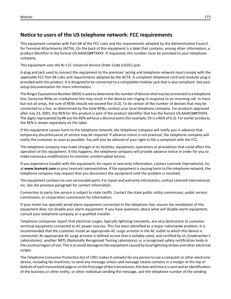 Lexmark S510 User Manual | Page 173 / 189