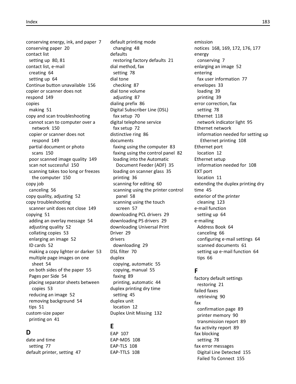 Lexmark S510 User Manual | Page 183 / 189