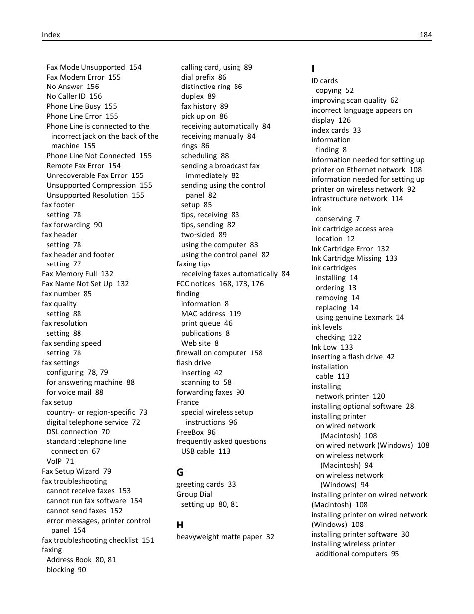 Lexmark S510 User Manual | Page 184 / 189
