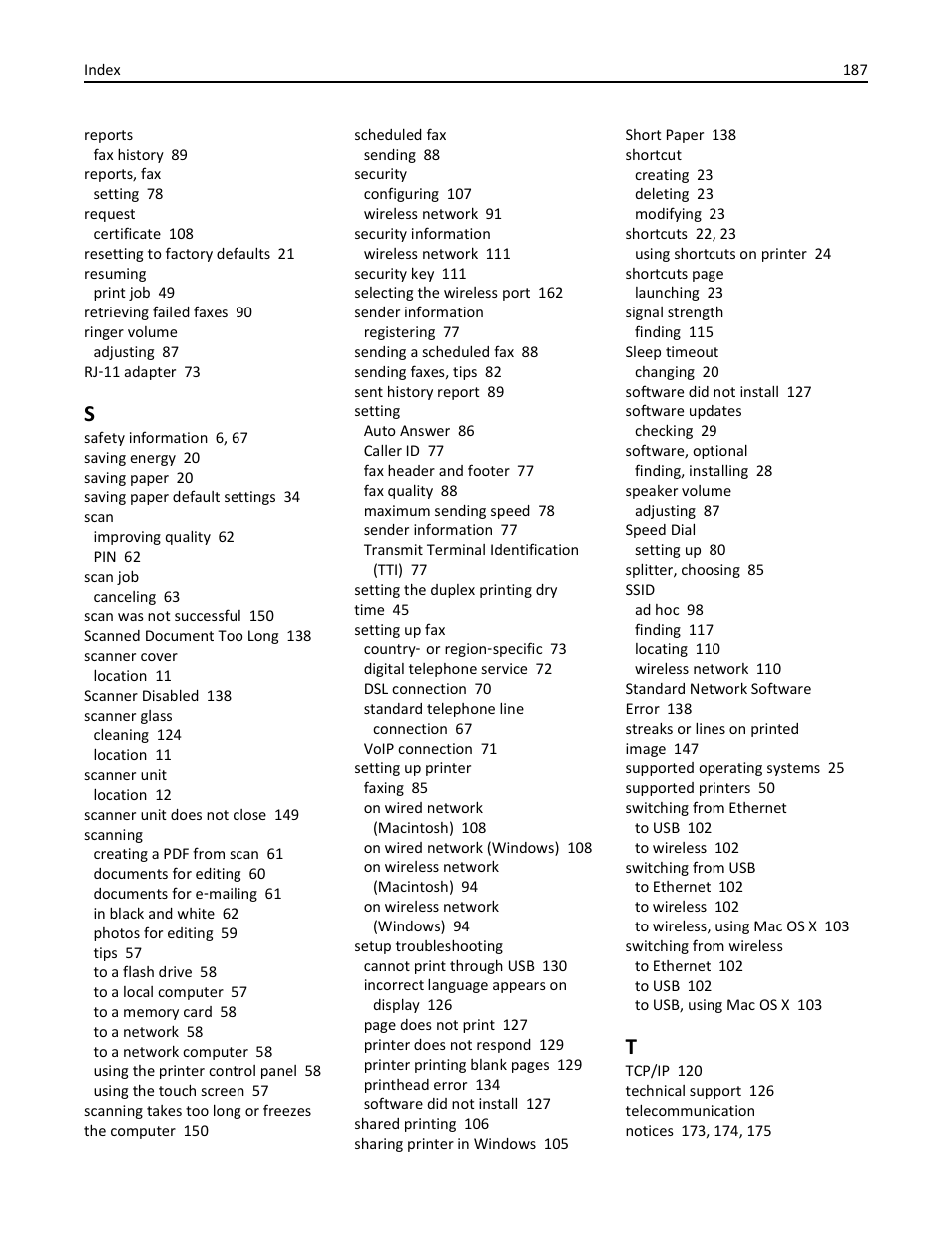 Lexmark S510 User Manual | Page 187 / 189
