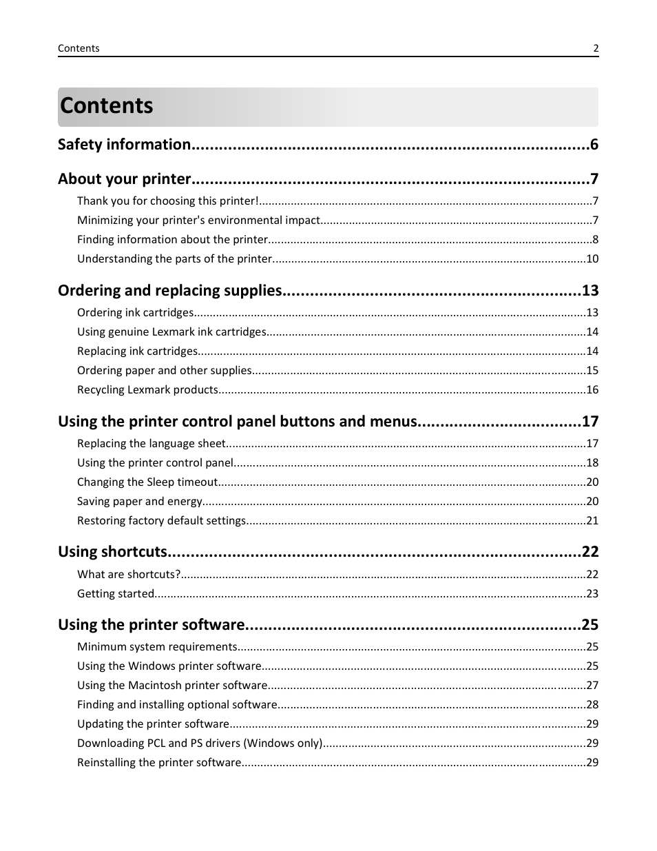 Lexmark S510 User Manual | Page 2 / 189