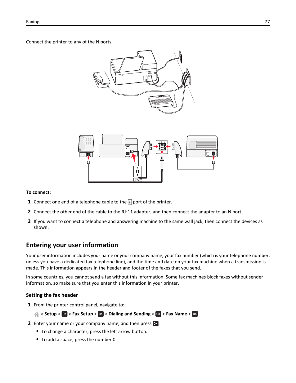 Entering your user information | Lexmark S510 User Manual | Page 77 / 189