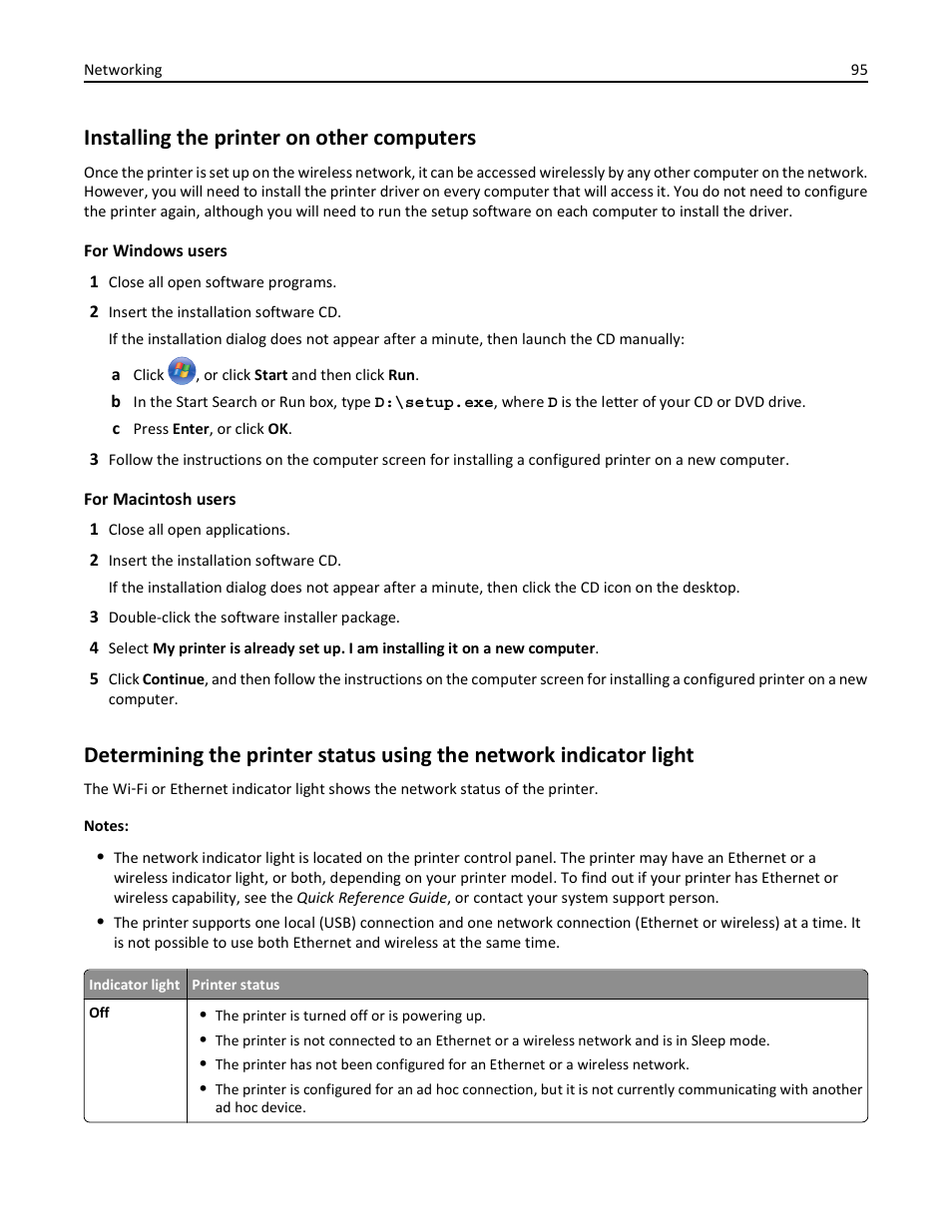 Installing the printer on other computers | Lexmark S510 User Manual | Page 95 / 189