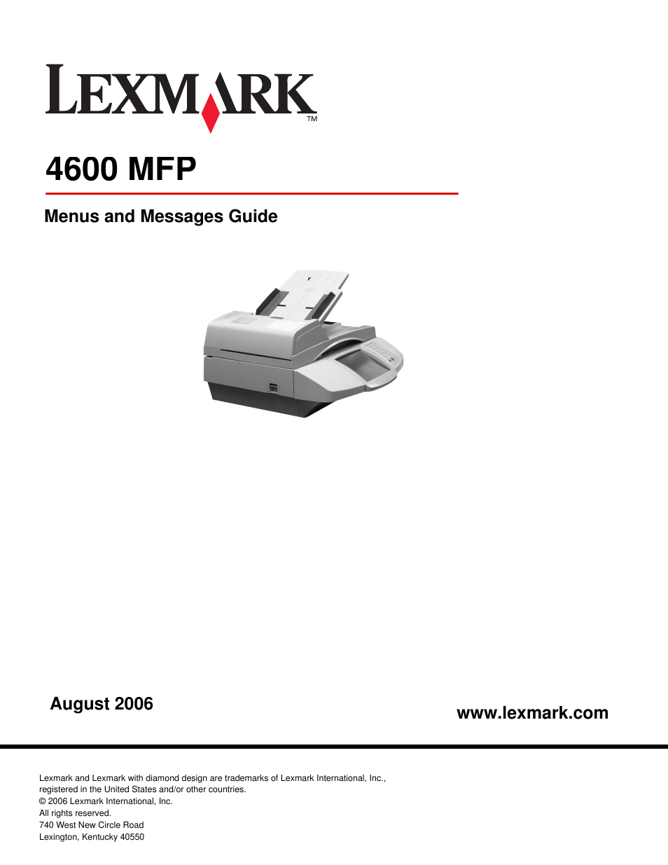 Lexmark 4600MFP User Manual | 128 pages